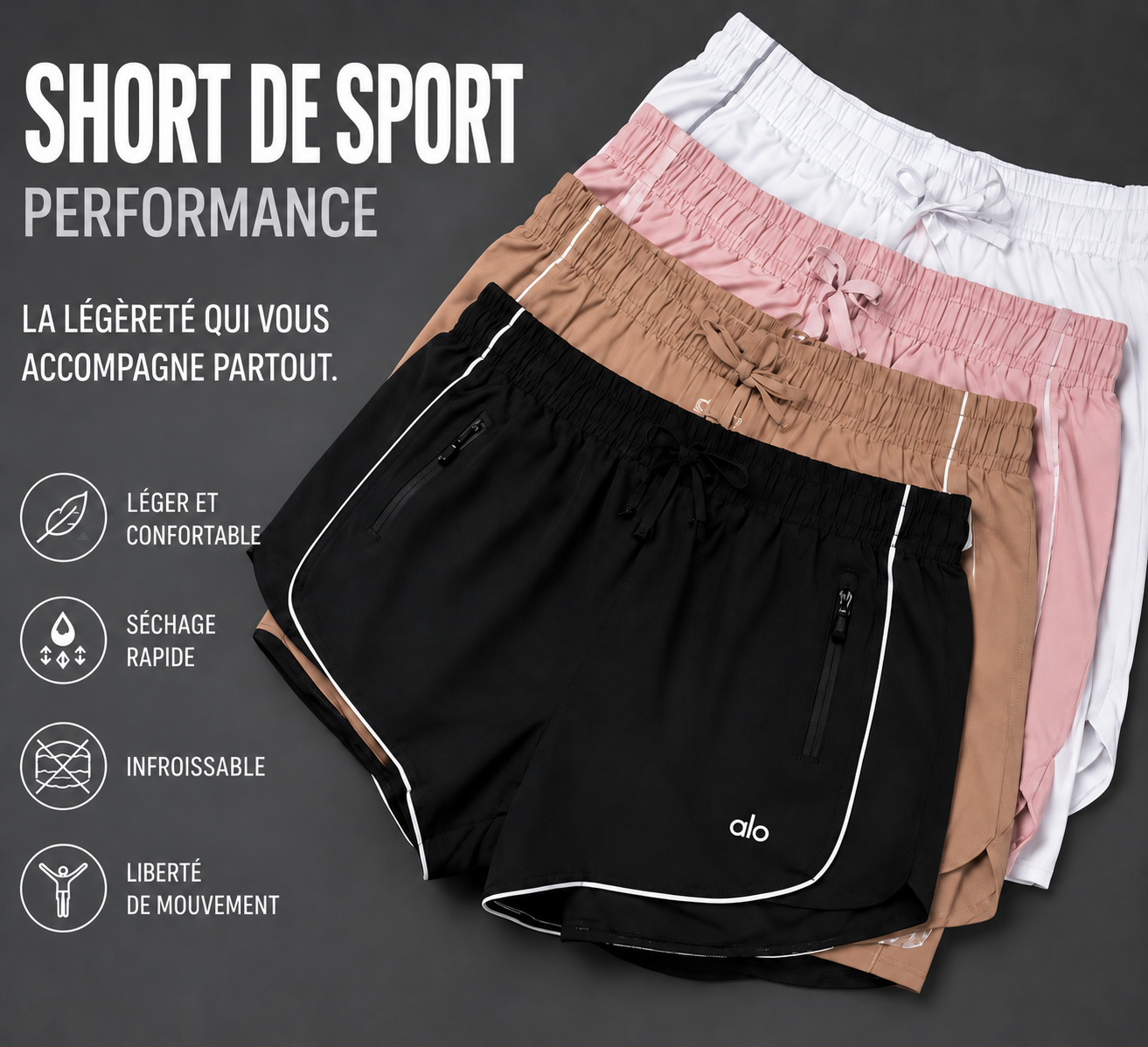 Short de Sport Femme 2-en-1 – Confort & Performance — légèreté et performance