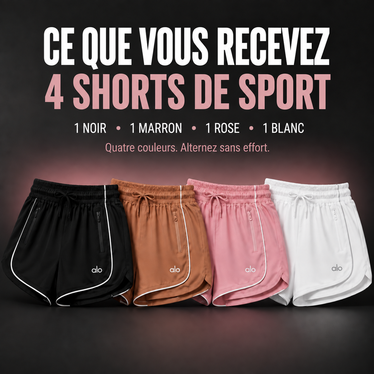 Contenu du lot de quatre shorts